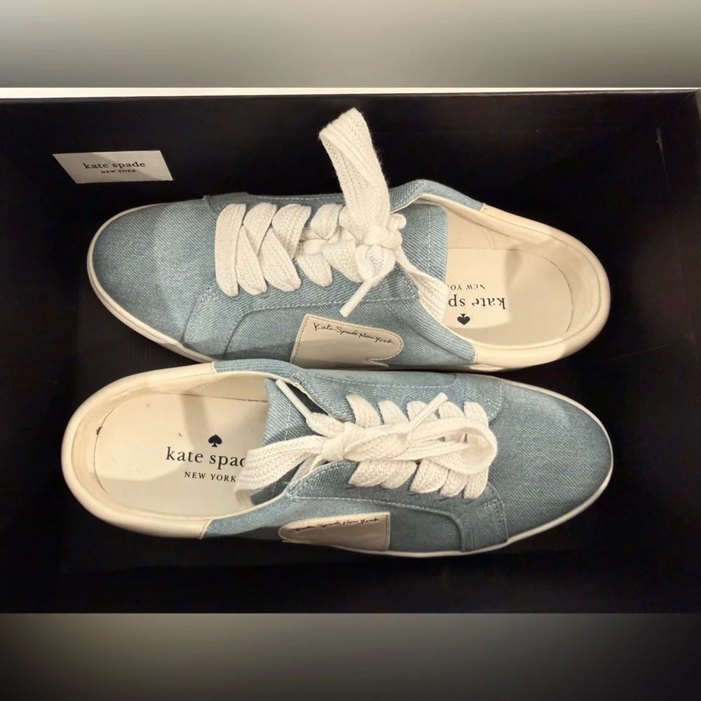 Kate Spade Women’s Denim and Cream Slip-On Sneakers - Picture 8 of 9